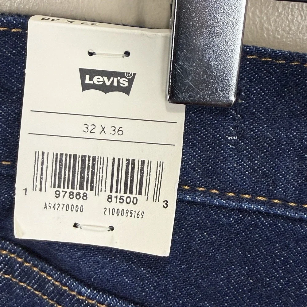 Levi's 501 Selvedge Denim Jeans Men's 32x36 Dark Indigo Straight Leg Button Fly